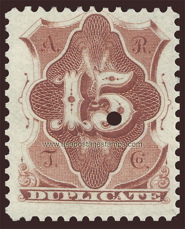 US 1881 American Rapid Telegraph Co. - Duplicate 15c. Scott. 1T15