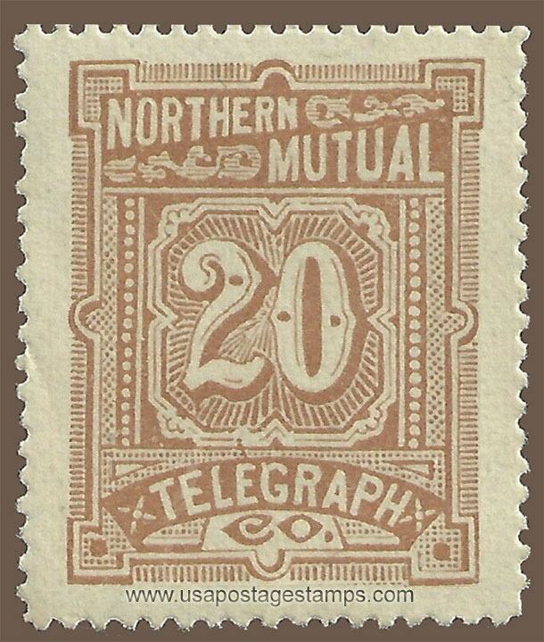 US 1883 Northern Mutual Telegraph Company 'Numeral' 20c. Scott. 11T3