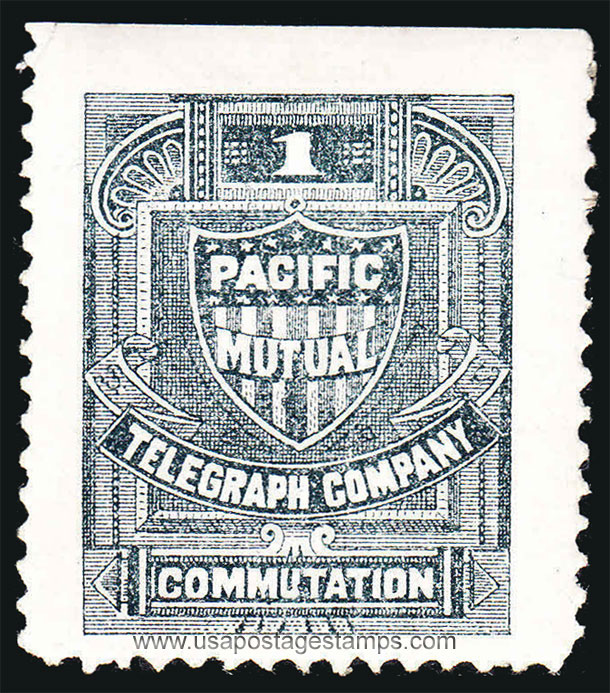 US 1883 Pacific Mutual Telegraph Co. 'Coat of arms' 1c. Scott. 13T2a