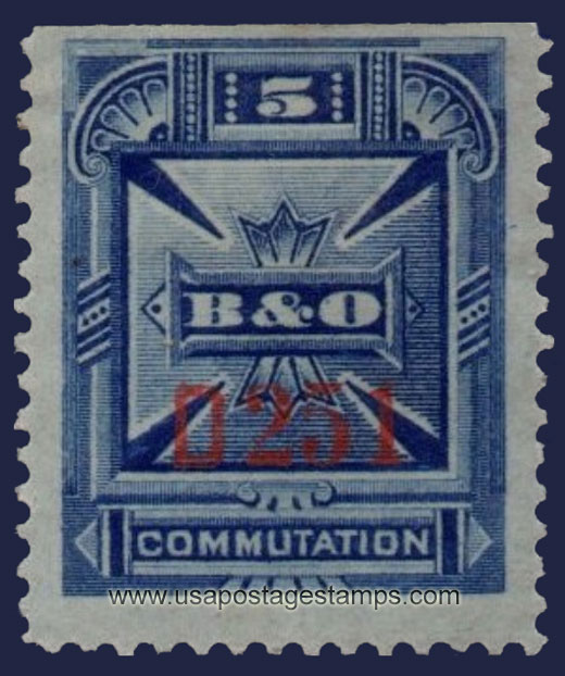 US 1885 Baltimore & Ohio Telegraph Companies 'Commutation' 5c. Barefoot BO8