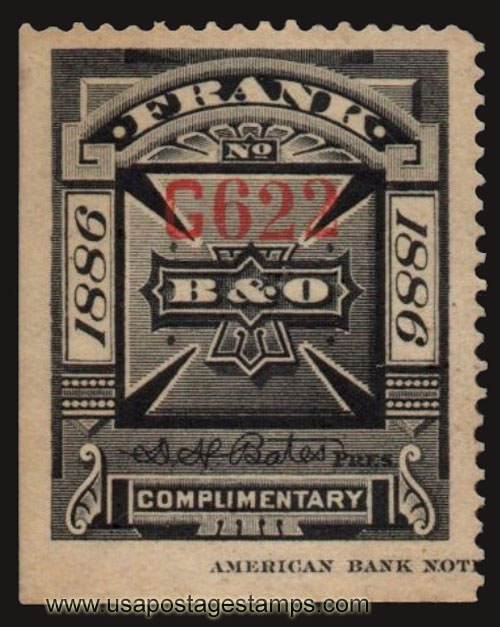 US 1886 Baltimore and Ohio Telegraph Companies 'Frank' 0c. Barefoot BO6a