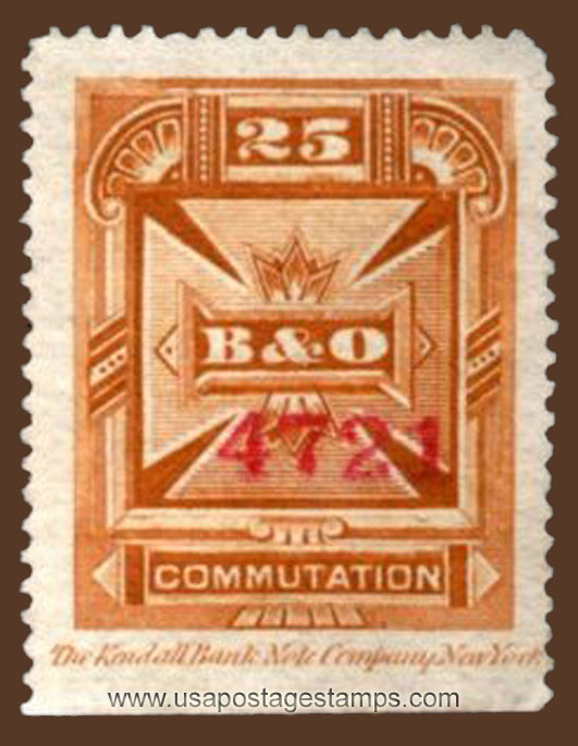 US 1886 Baltimore and Ohio Telegraph Companies 'Commutation' 25c. Scott. 3T10