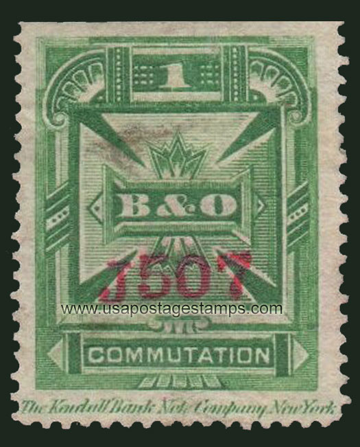 US 1886 Baltimore and Ohio Telegraph Companies 'Commutation' 1c. Scott. 3T7