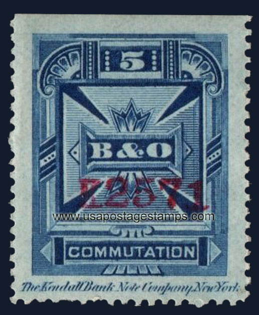 US 1886 Baltimore and Ohio Telegraph Companies 'Commutation' 5c. Scott. 3T8