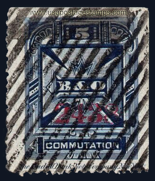 US 1886 Baltimore and Ohio Telegraph Companies 'Commutation' 5c. Scott. 3T8a