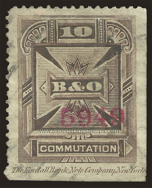 US 1886 Baltimore and Ohio Telegraph Companies 'Commutation' 10c. Scott. 3T9