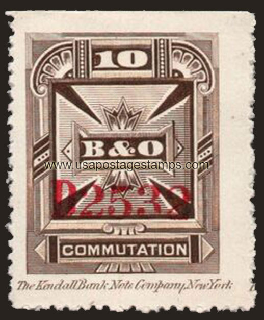 US 1886 Baltimore and Ohio Telegraph Companies 'Commutation' 10c. Scott. 3T9a
