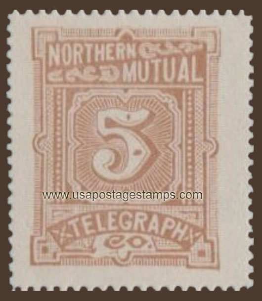 US 1887 Northern Mutual Telegraph Company 'Numeral' 5c. Barefoot NM1R1