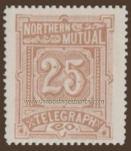 US 1887 Northern Mutual Telegraph Company 'Numeral' 25c. Barefoot NM4R1