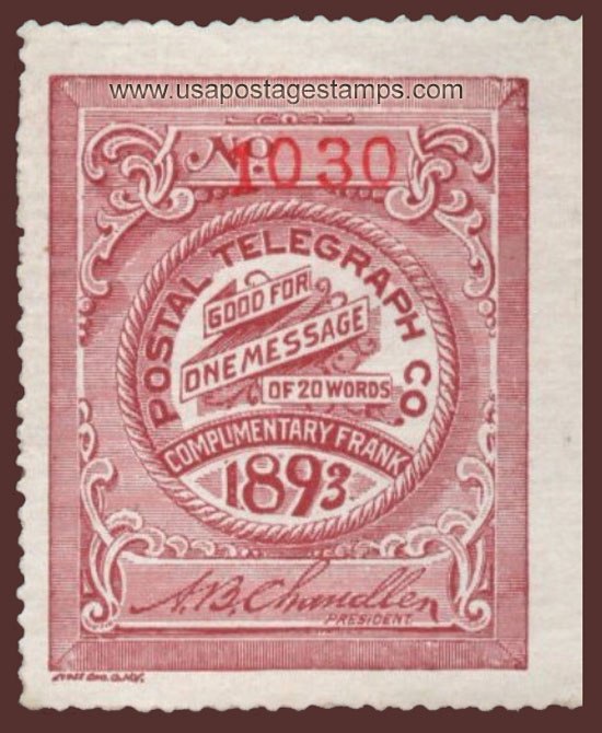 US 1893 Postal Telegraph Company 'Frank' 0c. Scott. 15T8