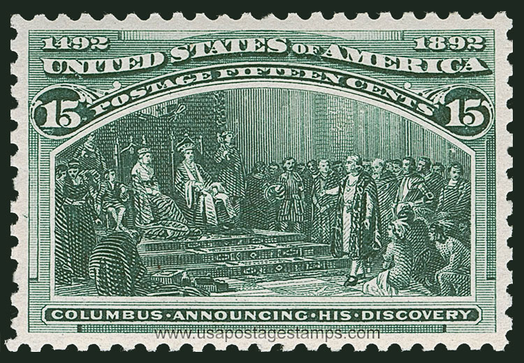 US 1893 Columbian Exposition 'Columbus Announcing His Discovery' 15c. Scott. 238