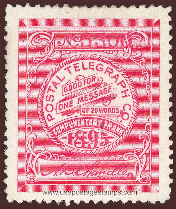 US 1895 Postal Telegraph Company 'Frank' 0c. Scott. 15T12