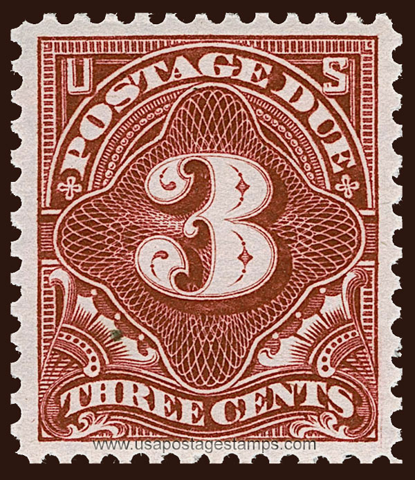 US 1895 Postage Due Stamp 3c. Scott. J40
