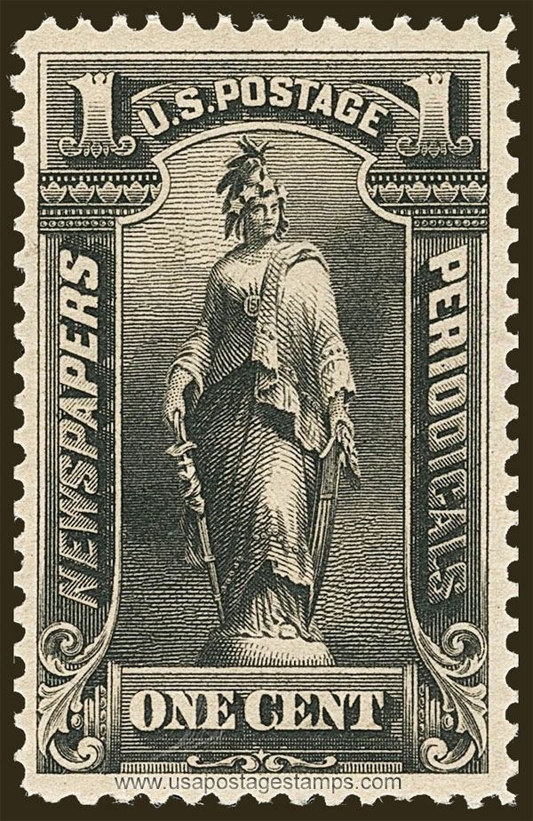 US 1895 Statue of Freedom 1c. Scott. PR102 Newspaper Stamp