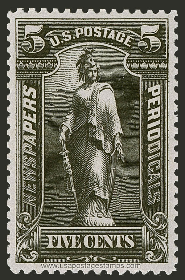 US 1895 Statue of Freedom 5c. Scott. PR104 Newspaper Stamp