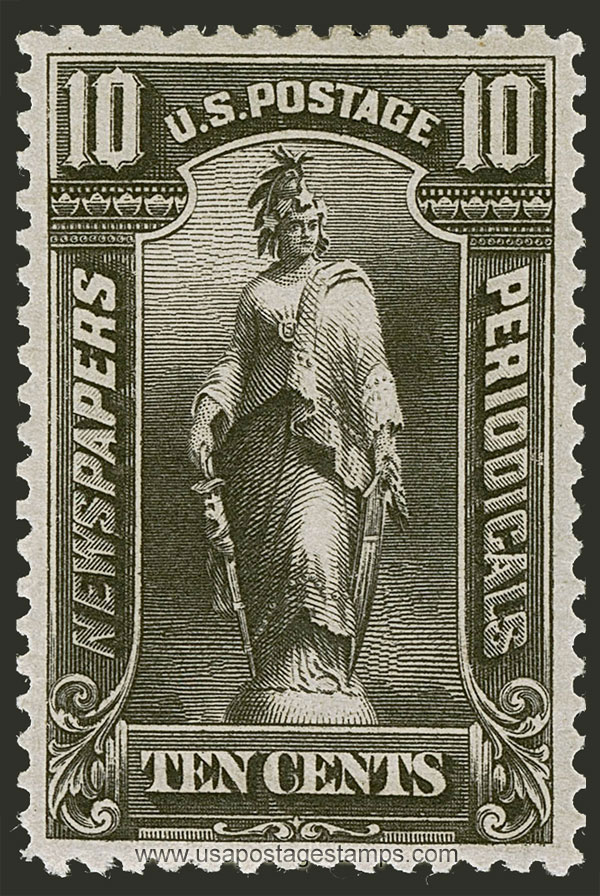 US 1895 Statue of Freedom 10c. Scott. PR105 Newspaper Stamp