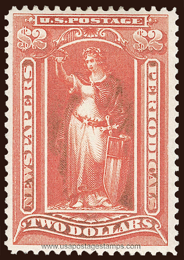 US 1895 Victory $2 Scott. PR108 Newspaper Stamp
