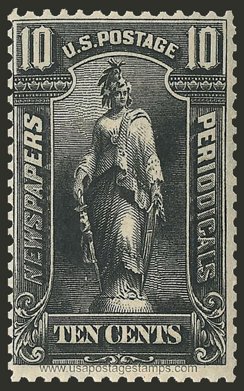 US 1895 Statue of Freedom 10c. Scott. PR117 Newspaper Stamp