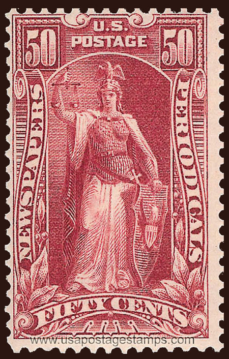 US 1895 Justice 50c. Scott. PR119 Newspaper Stamp