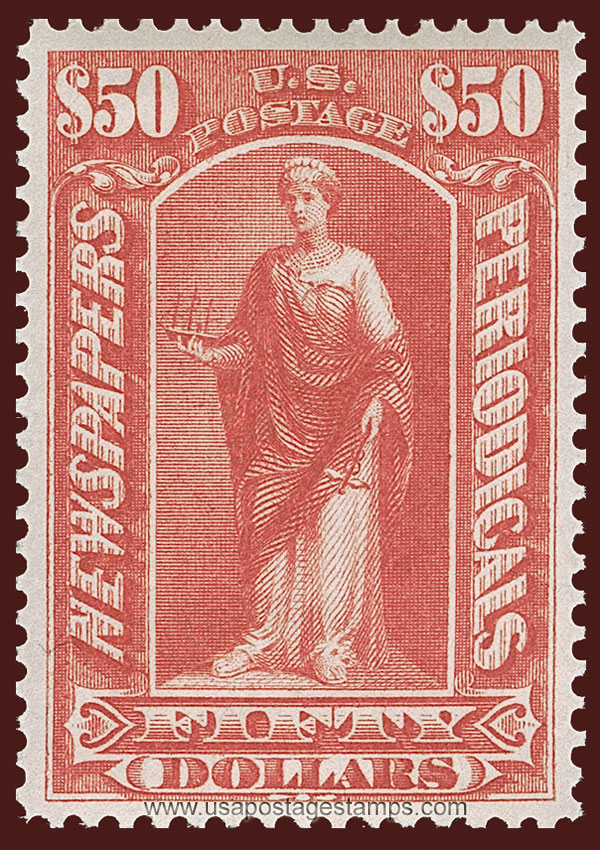 US 1897 Commerce $50 Scott. PR124 Newspaper Stamp