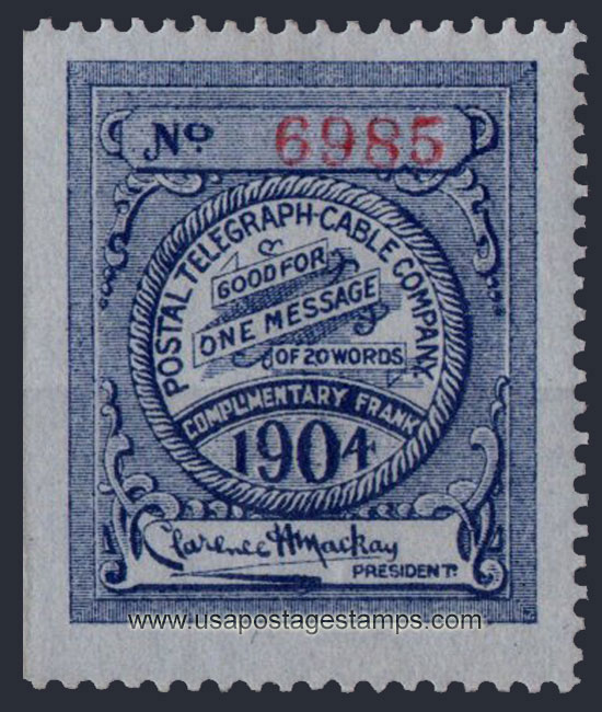 US 1904 Postal Telegraph-Cable Company 'Frank' 0c. Scott. 15T24