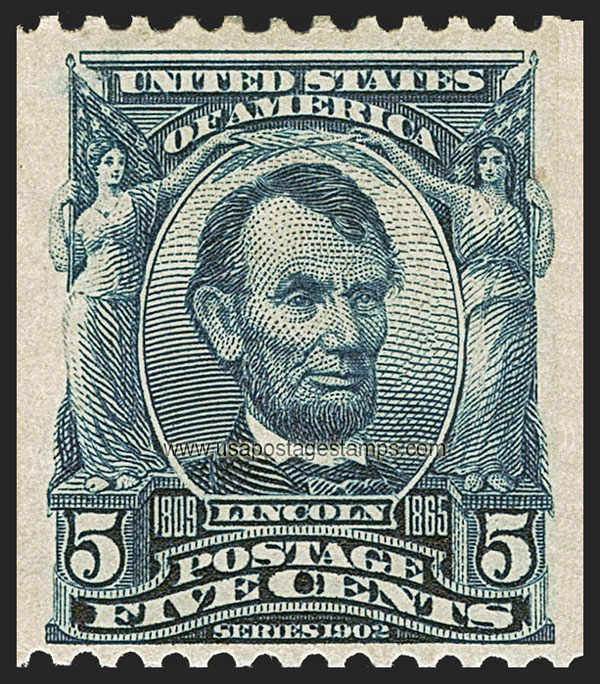 US 1908 Abraham Lincoln (1809-1865) 5c. Scott. 317