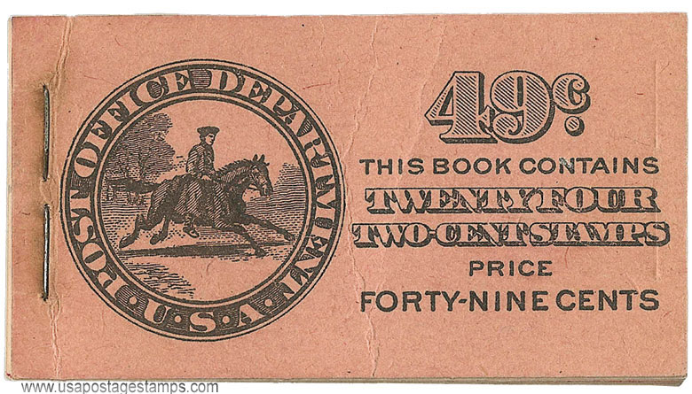 US 1910 George Washington (1732-1799) Booklet 49c. Scott. BK29