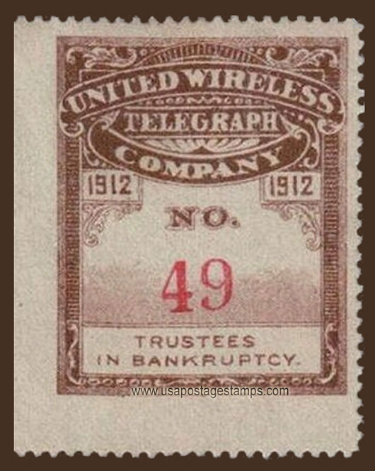US 1912 United Wireless Telegraph Company 'Frank' 0c. Barefoot UW8