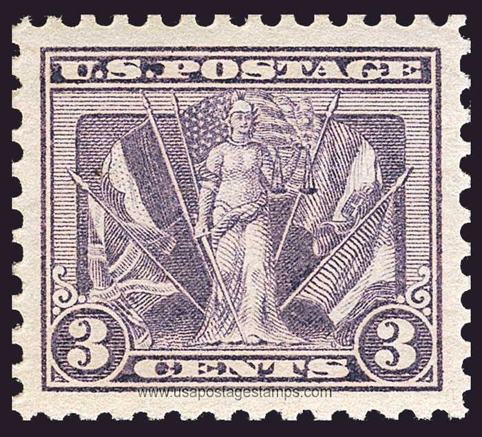 US 1919 Lady Victory and Flags of Allies 3c. Scott. 537