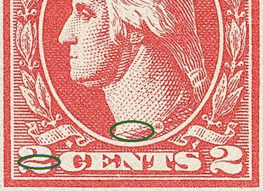 US 1920 George Washington 2c. Scott. 528A Type-VI stamp