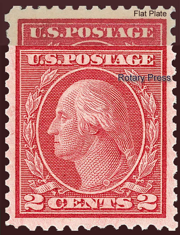 US 1921 George Washington 2c. Scott. 546 ; Difference between Flat Press and Rotary Press stamps