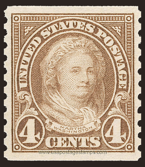 US 1923 Martha Dandridge Custis Washington (1731-1802) Coil 4c. Scott. 601