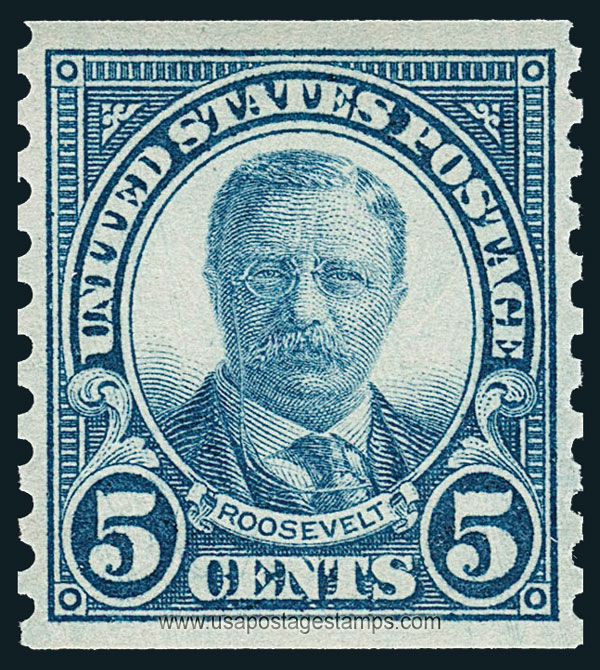 US 1924 Theodore Roosevelt (1858-1919) Coil 5c. Scott. 602