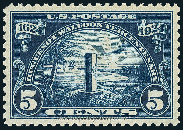 US 1924 Huguenot-Walloon Tercentenary 'Ribault Monument' 5c. Scott. 616