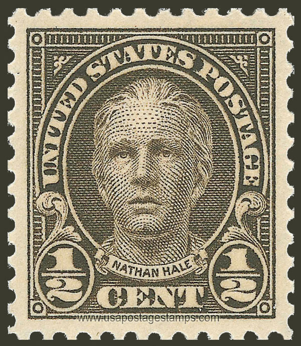 US 1925 Nathan Hale (1755-1776) ½c. Scott. 551