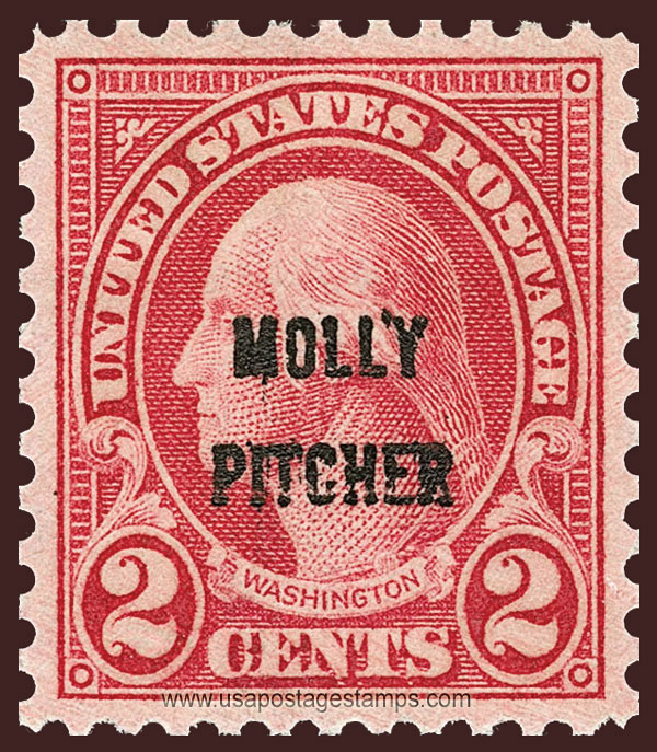 US 1928 George Washington OVPT. 'MOLLY PITCHER' 2c. Scott. 646