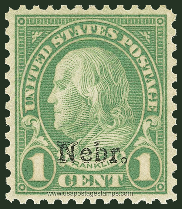 US 1929 Benjamin Franklin (1706-1790) Ovpt. 'Nebr.' 1c. Scott. 669