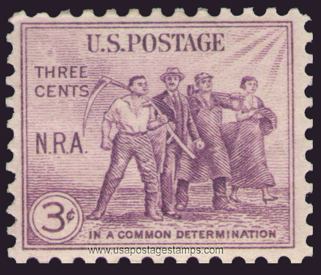 US 1933 National Recovery Act (NRA) 'Workers' 3c. Scott. 732