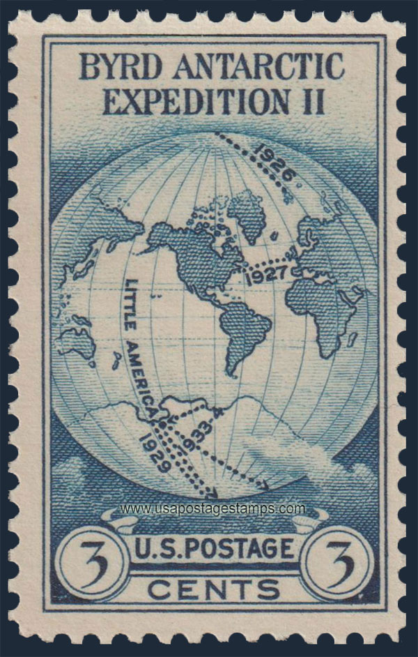 US 1935 Byrd Antartic Expedition 'World Map' 3c. Scott. 753