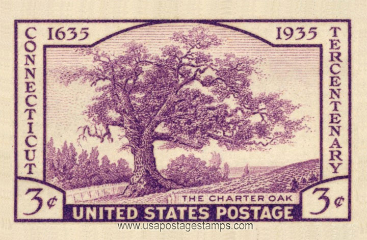 US 1936 Third International Philatelic Exhibition 'The Charter Oak' 3c. Scott. 778a