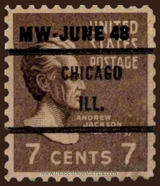 US 1938 Andrew Jackson (1767-1845) 7c. Michel PR419A