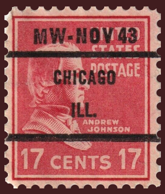 US 1938 Andrew Johnson (1808-1875) 17c. Michel PR429A
