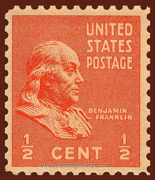 US 1938 Benjamin Franklin (1706-1790) ½c. Scott. 803