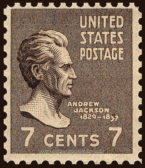 US 1938 Andrew Jackson (1767-1845) 7c. Scott. 812