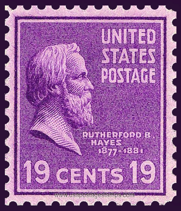 US 1938 Rutherford Birchard Hayes (1822-1893) 19c. Scott. 824