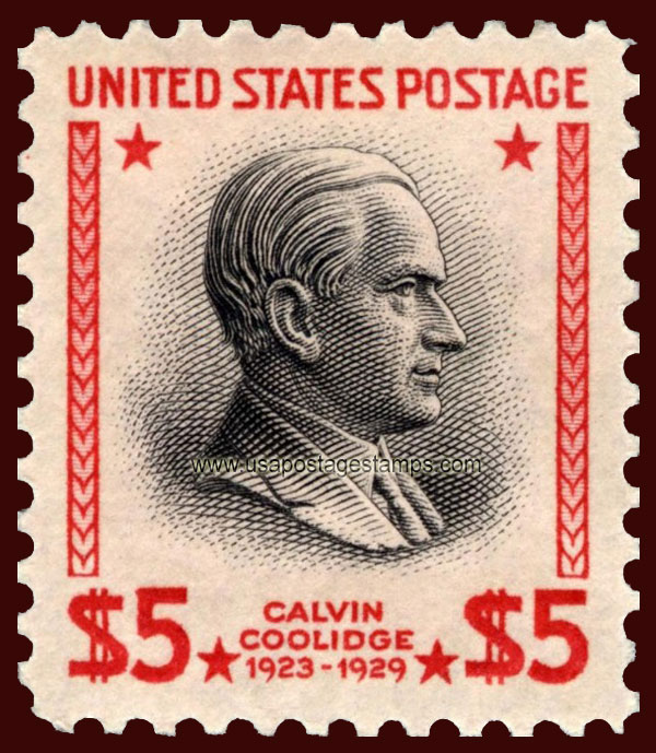 US 1938 John Calvin Coolidge (1872-1933) $5 Scott. 834