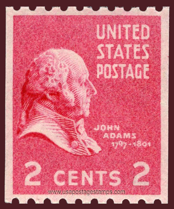 US 1939 John Adams (1735-1826) Coil 2c. Scott. 850