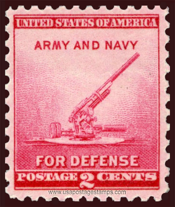 US 1940 National Defense Issue 'Anti-aircraft Gun' 2c. Scott. 900