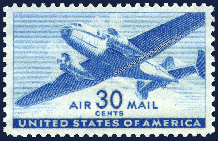 US 1941 'Airmail' The Twin-Motored Transport Plane 30c. Scott. C30