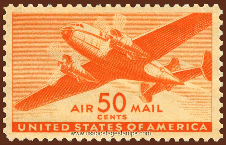 US 1941 'Airmail' The Twin-Motored Transport Plane 50c. Scott. C31